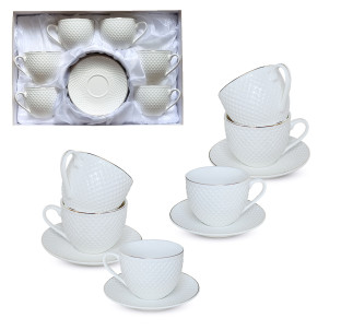 17161-00 Сервіз чайний 12пр. "Белла"  ( чашка 260мл, блюдце 13,5см) - фото