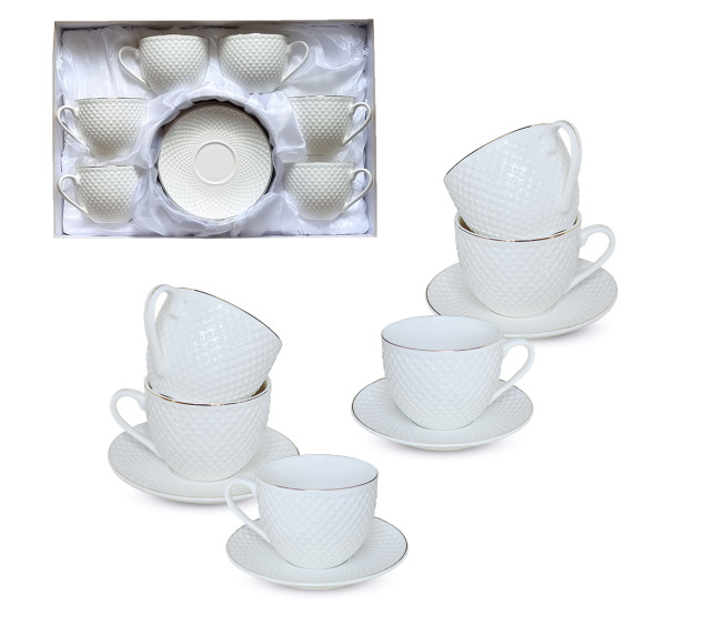 17161-00 Сервіз чайний 12пр. "Белла"  ( чашка 260мл, блюдце 13,5см) - фото