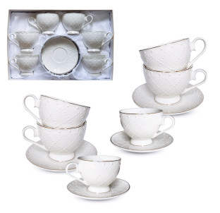 17162-00 Сервіз чайний 12пр. "Аделіна"  ( чашка 250мл, блюдце 14см) - фото