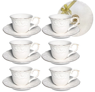 1717 Набір кавовий Біла ніч (чашка-80мл, блюдце-12см) - фото