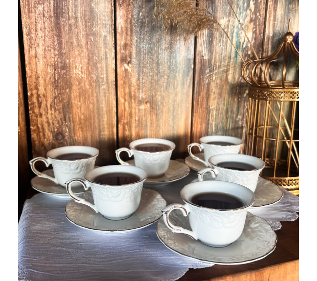 1717 Набір кавовий Біла ніч (чашка-80мл, блюдце-12см) - фото 1