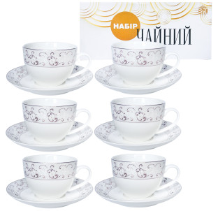 1753-2 Сервіз чайний 12пр. Констанція (чашка 280мл, блюдце 15см) - фото