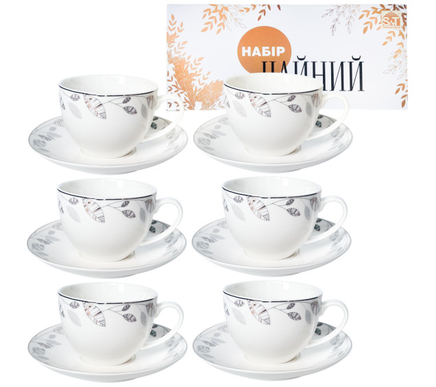 1753-3 Сервіз чайний 12пр. Патіо (чашка 280мл, блюдце 15см) - фото