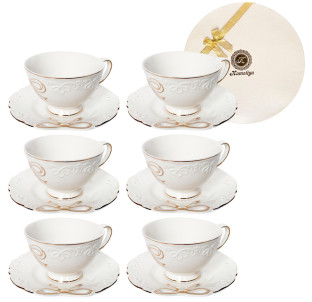 1754 Сервіз чайний 12пр. Білий бант (чашка 220мл) - фото