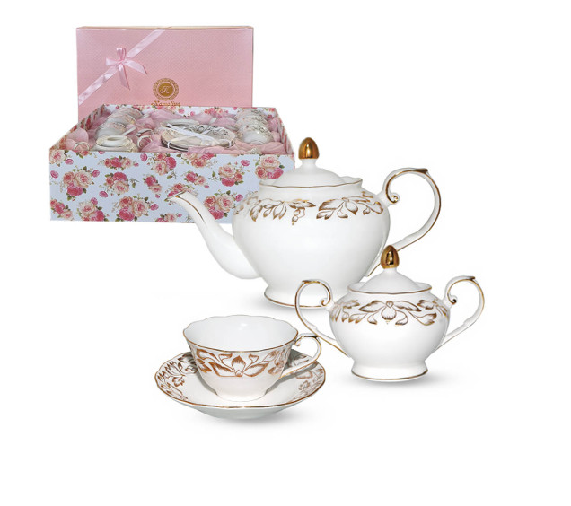 177 Наречена Сервіз чайний 14пр. (чашка 220мл,чайник 1000мл, цукорниця 320мл) - фото