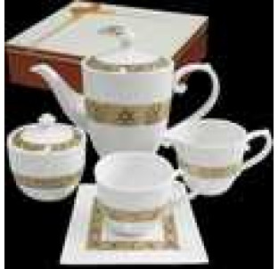 1788 Набір чайний 15пр. Аврора (чашка 230мл,бл.14см,цукорн.380мл,молочник 260мл,чайник 1,2л) - фото