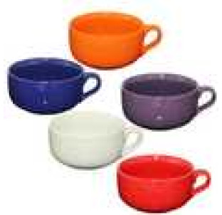 2034-01 Чашка Дужа 600мл 5кол(помаранчевий,синіій,білий,фіолетовий,червоний) - фото