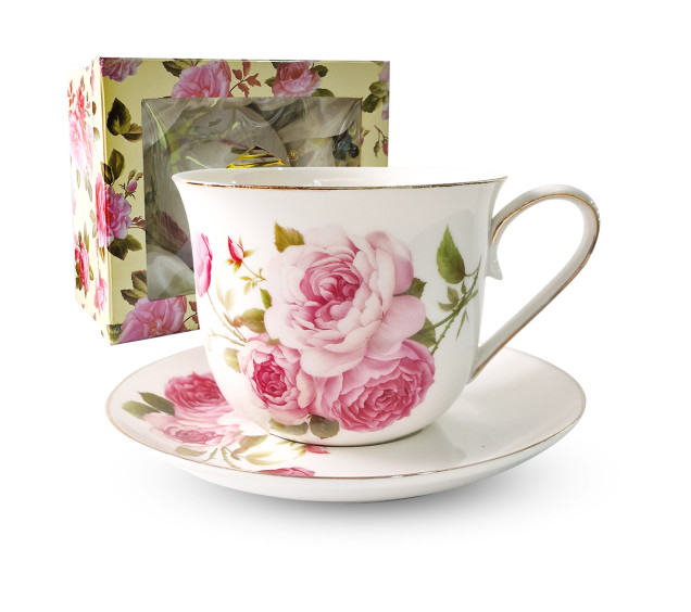 2042 Чашка з блюдцем Бант (500мл, бл.16,5см) - фото