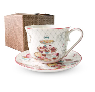 2043/1 Чашка з блюдцем Десерт (чашка 500мл, блюдце 16,5см) в універсальній коробці - фото