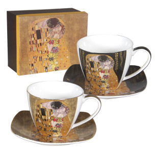 2045 Набір чайний 2пр Поцілунок (чашка 250мл, блюдце 14х14см) - фото