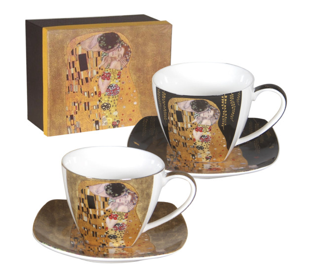 2045 Набір чайний 2пр Поцілунок (чашка 250мл, блюдце 14х14см) - фото