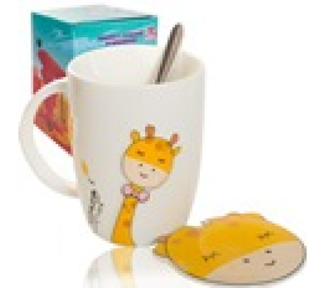 20619 Чашка з кришкою та ложкою 400мл Giraffe - фото