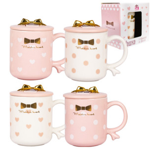 20626 Чашка з кришкою-підставкою для моб. телефона 360мл "Бантик" - фото