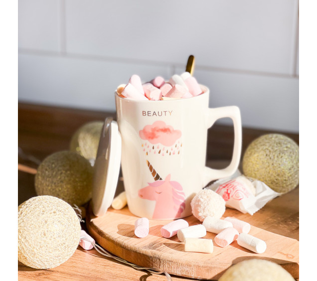 20627 Чашка з кришкою та ложкою 400мл "Unicorn" - фото 2