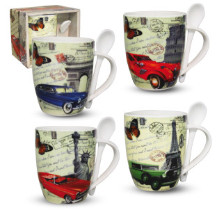 2063-09 Чашка з ложкою АВТО 400мл - фото