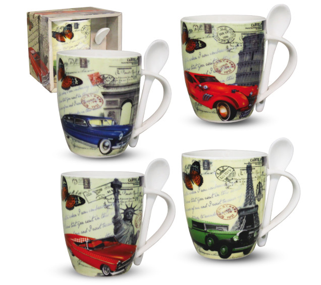 2063-09 Чашка з ложкою АВТО 400мл - фото