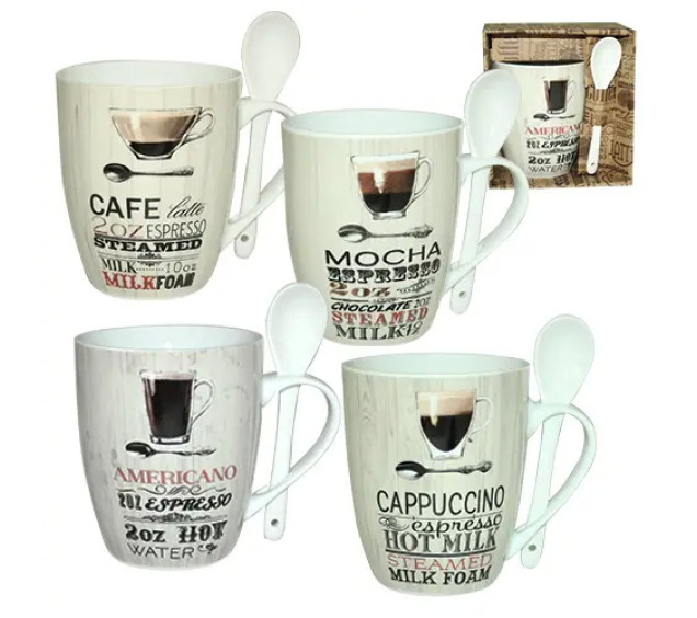 2063-15 Чашка з ложкою Капучіно 360мл - фото