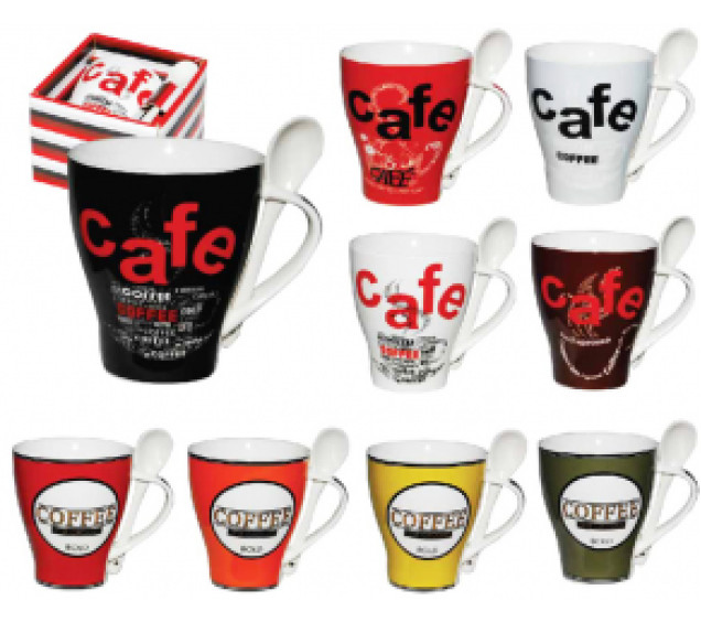 2063 Чашка з ложкою 340мл Кава - фото