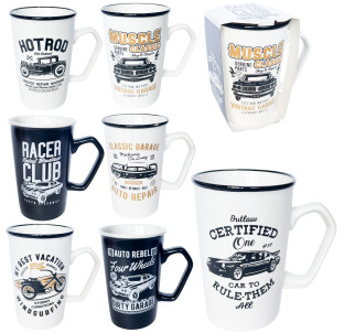 20706 Чашка чорно-біла "Ретро" 420 мл - фото