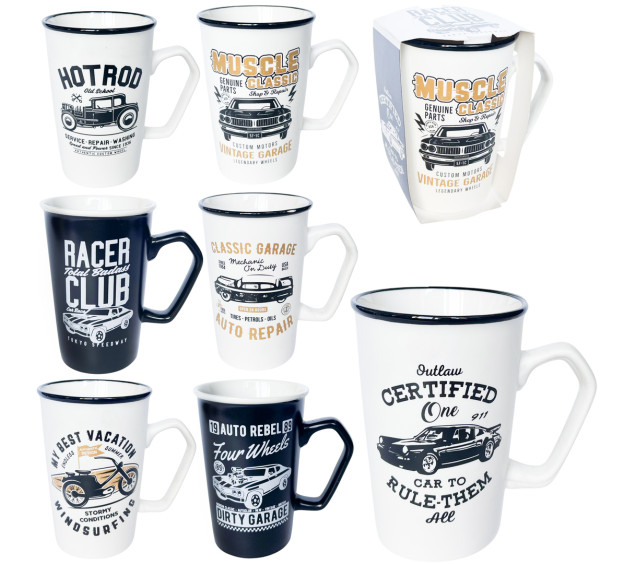 20706 Чашка чорно-біла "Ретро" 420 мл - фото