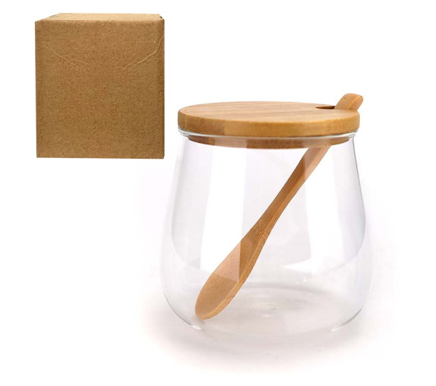 212121-9 Цукорниця 500мл з бамбуковою ложкою - фото