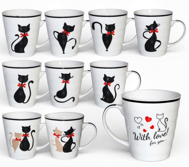 2178-1 Чашка 320мл Чорна кішка - фото