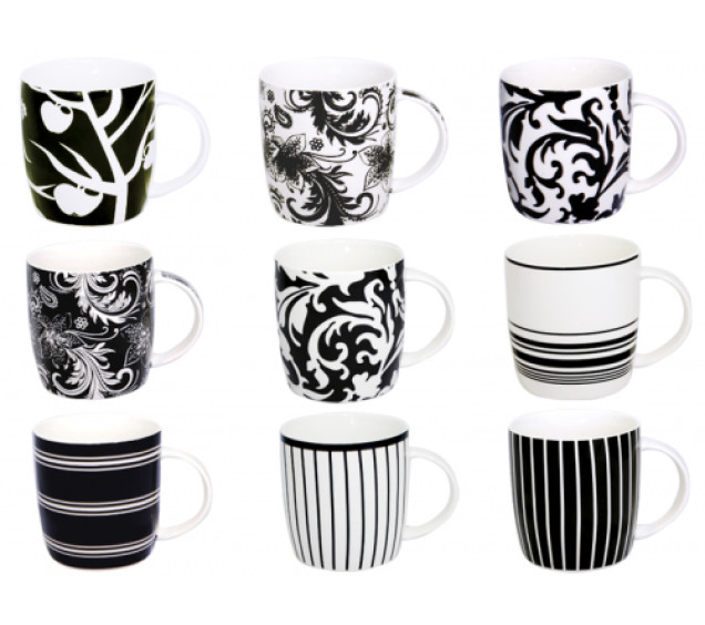 2183 Чашка 360мл Біле й Чорне - фото