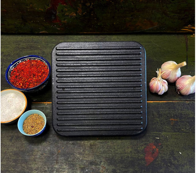 MS220 Прес-гриль 21см/3,5 кг чавунний квадратний - фото 1