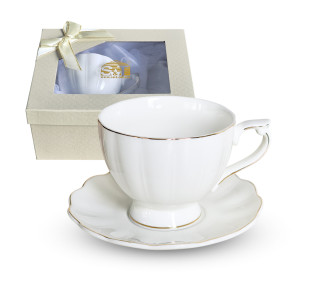 23190-00 Набір чашка з блюдцем "Лауретта"  ( чашка 240мл, блюдце 14см) - фото