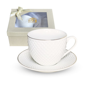 23191-00 Набір чашка з блюдцем "Белла"  (чашка 260мл, блюдце 13,5см) - фото