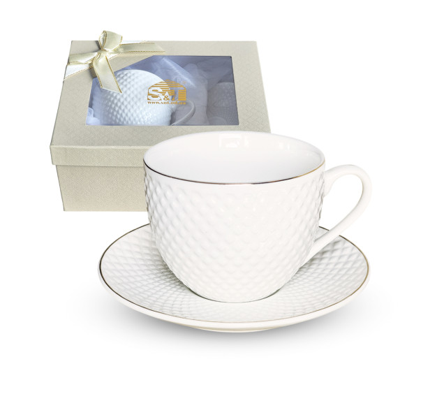 23191-00 Набір чашка з блюдцем "Белла"  (чашка 260мл, блюдце 13,5см) - фото