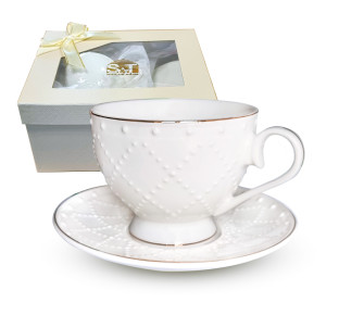 23192-00 Набір чашка з блюдцем "Аделіна"  ( чашка 250мл, блюдце 14см) - фото