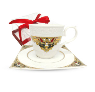 2320-2 Чашка з блюдцем Амелі (чашка 220мл, блюдце 14см) - фото