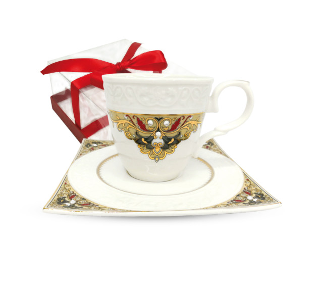 2320-2 Чашка з блюдцем Амелі (чашка 220мл, блюдце 14см) - фото