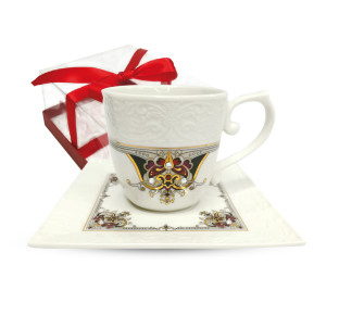 2320-3 Чашка з блюдцем Лаура (чашка 220мл, блюдце 14см) - фото