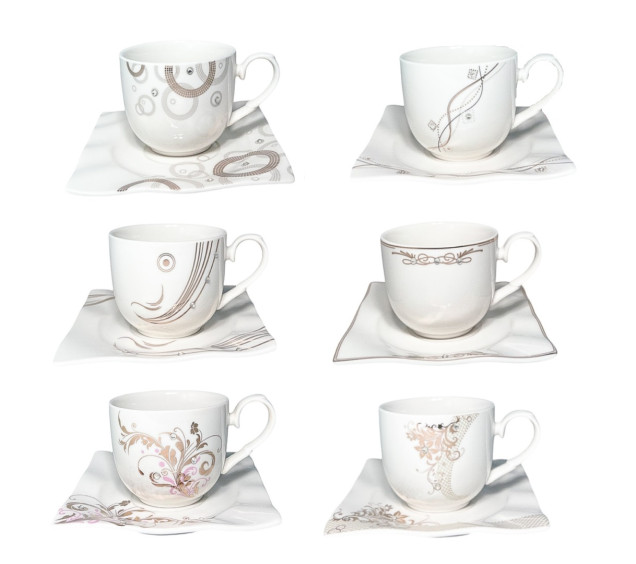 2320/1 Чашка з блюдцем 230мл Кристали (без упаковки) - фото