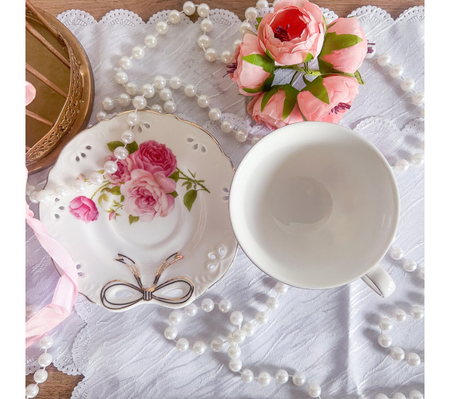 2335 Чашка з блюдцем Бант (240мл, бл.15см) - фото 2