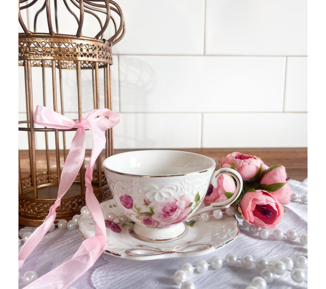 2335 Чашка з блюдцем Бант (240мл, бл.15см) - фото 3