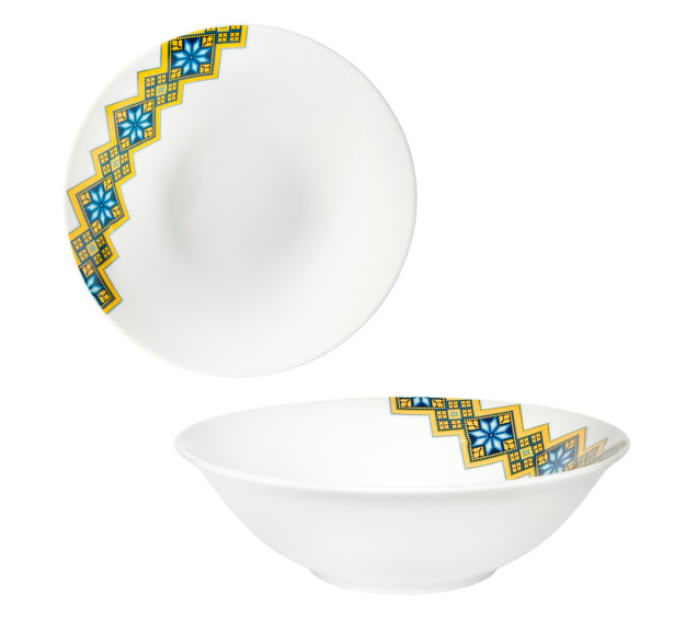 30004-006 Салатник 6' Вишиванка жовто-блакитний ромб - фото