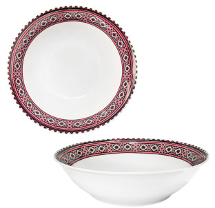 30007-004 Салатник 9' Вишиванка червоне та чорне - фото