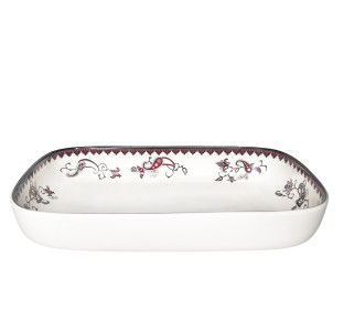 30010-1465 Блюдо прямокутне 13' для холодцю Орнамент - фото