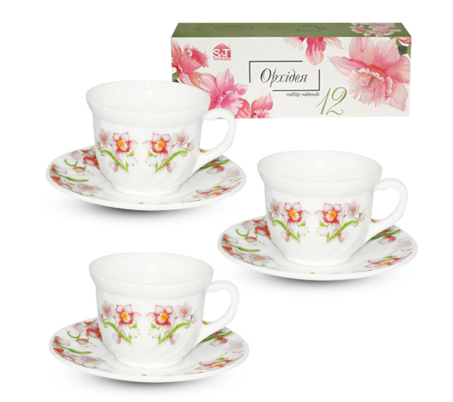 30055-001 Набір чайний 12пр. Орхідея (190мл) - фото