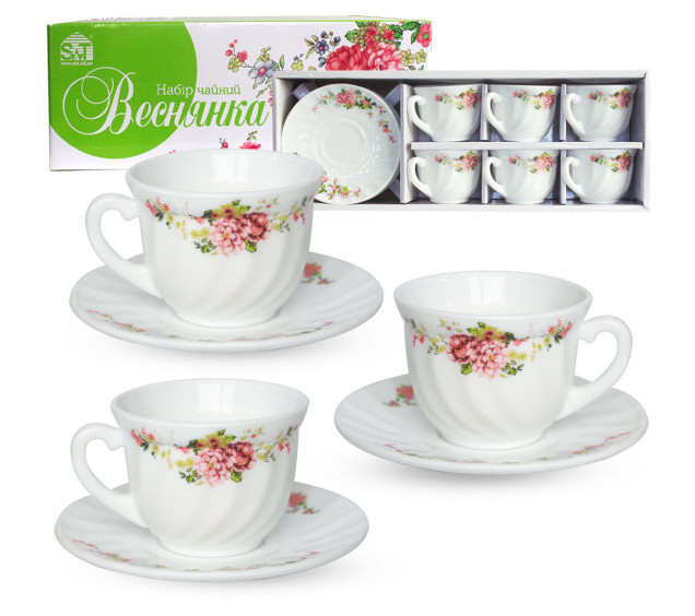 30055-15035 Набір чайний 12пр. Веснянка (190мл) - фото