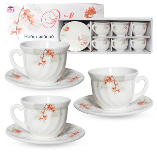 30055-16003 Набір чайний 12пр. Айва оранж (190мл) - фото