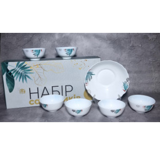 30056-1301 Набір салатників 7 шт (1 шт-8 '- 800мл, 6 шт-4,5' - 260мл)  "Листя" - фото