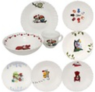 30069 Набір дитячий Веселі пухнастики (чашка-210мл, миска-620мл, тарілка-19см) (12) - фото