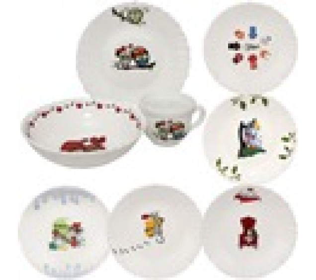 30069 Набір дитячий Веселі пухнастики (чашка-210мл, миска-620мл, тарілка-19см) (12) - фото