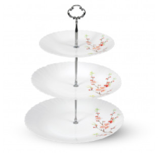 30091-61122/У Цукерниця 3х ярусна (8,5'/10,5'/12') Японська вишня без упаковки - фото