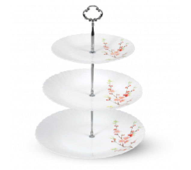 30091-61122/У Цукерниця 3х ярусна (8,5'/10,5'/12') Японська вишня без упаковки - фото