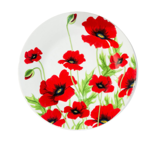 3020 Тарілка 7' Червоний мак(48) - фото